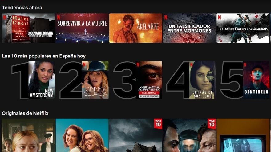 Archivo - Interfaz de Netflix