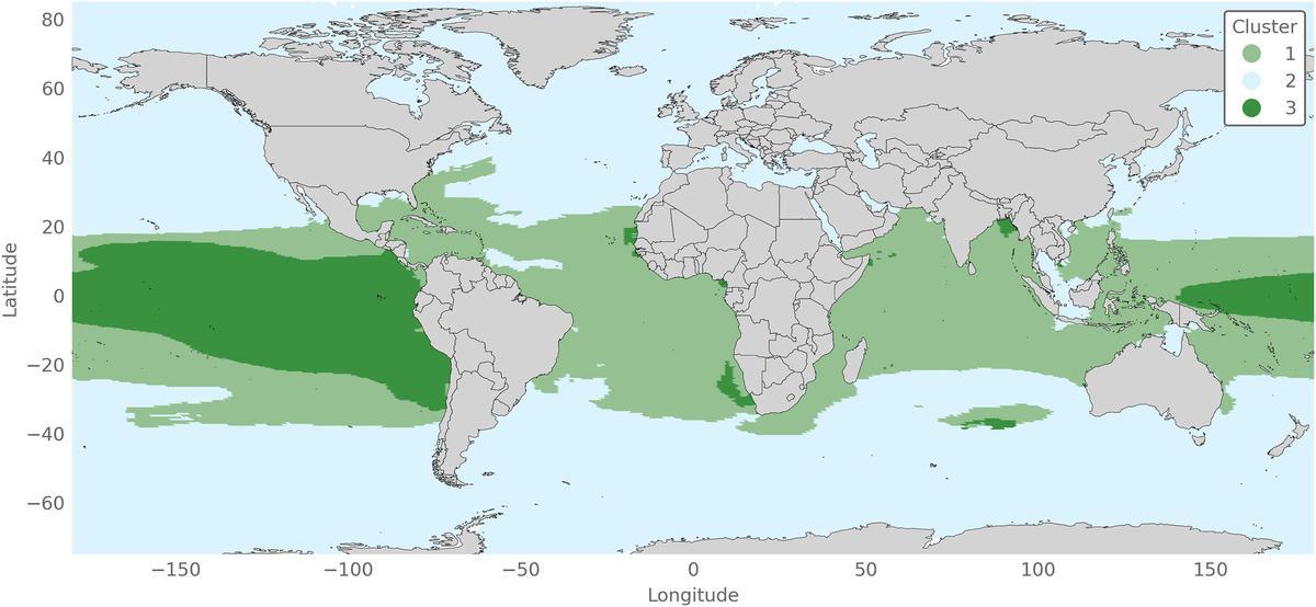 Distribución mundial de las algas estudiadas