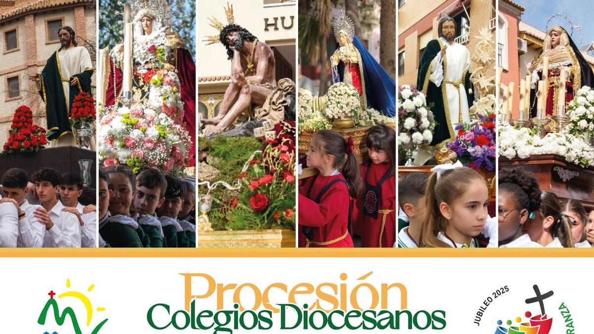 Cartel anunciador de la gran procesión escolar.