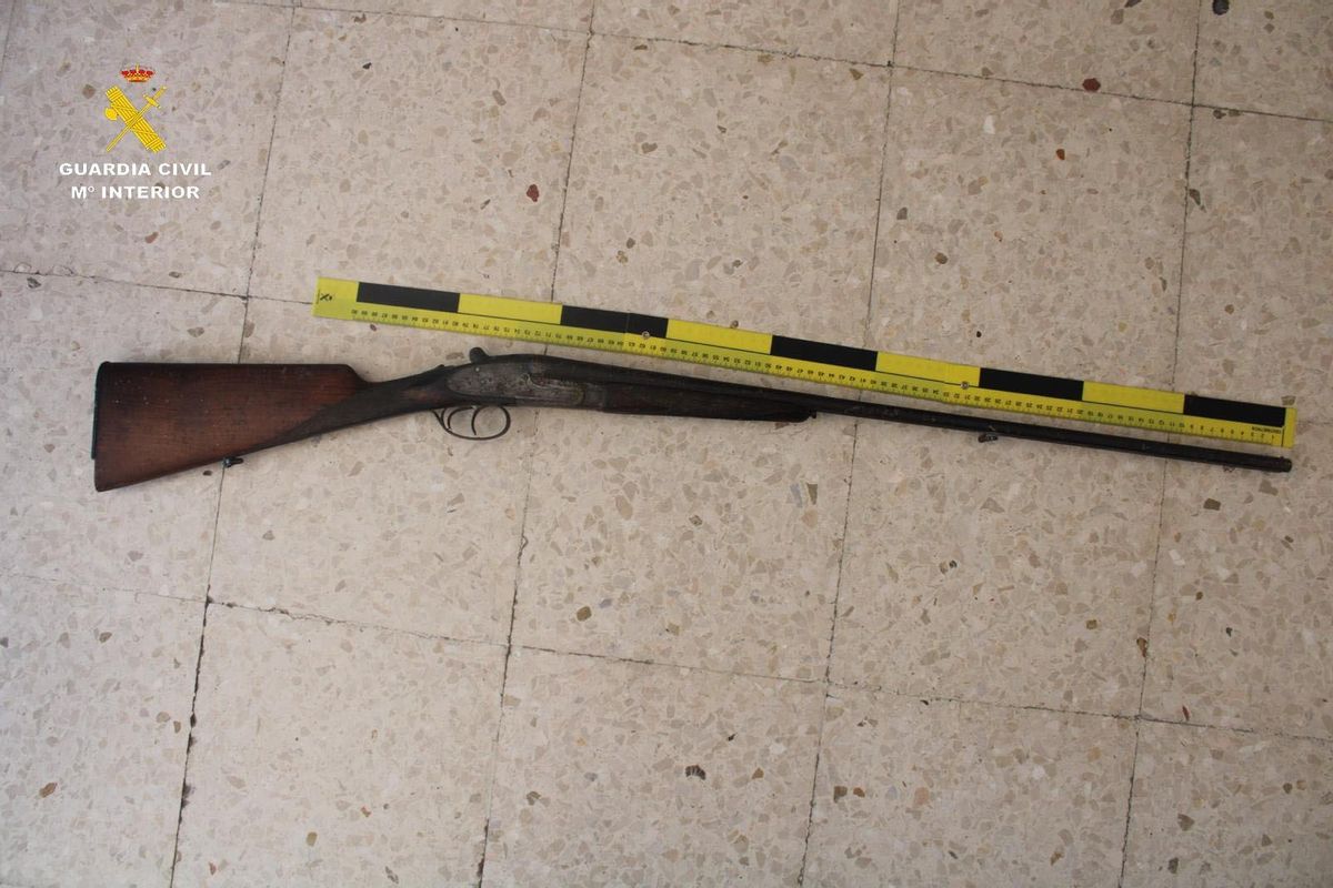 Una de las armas intervenidas en los registros de Lora del Río