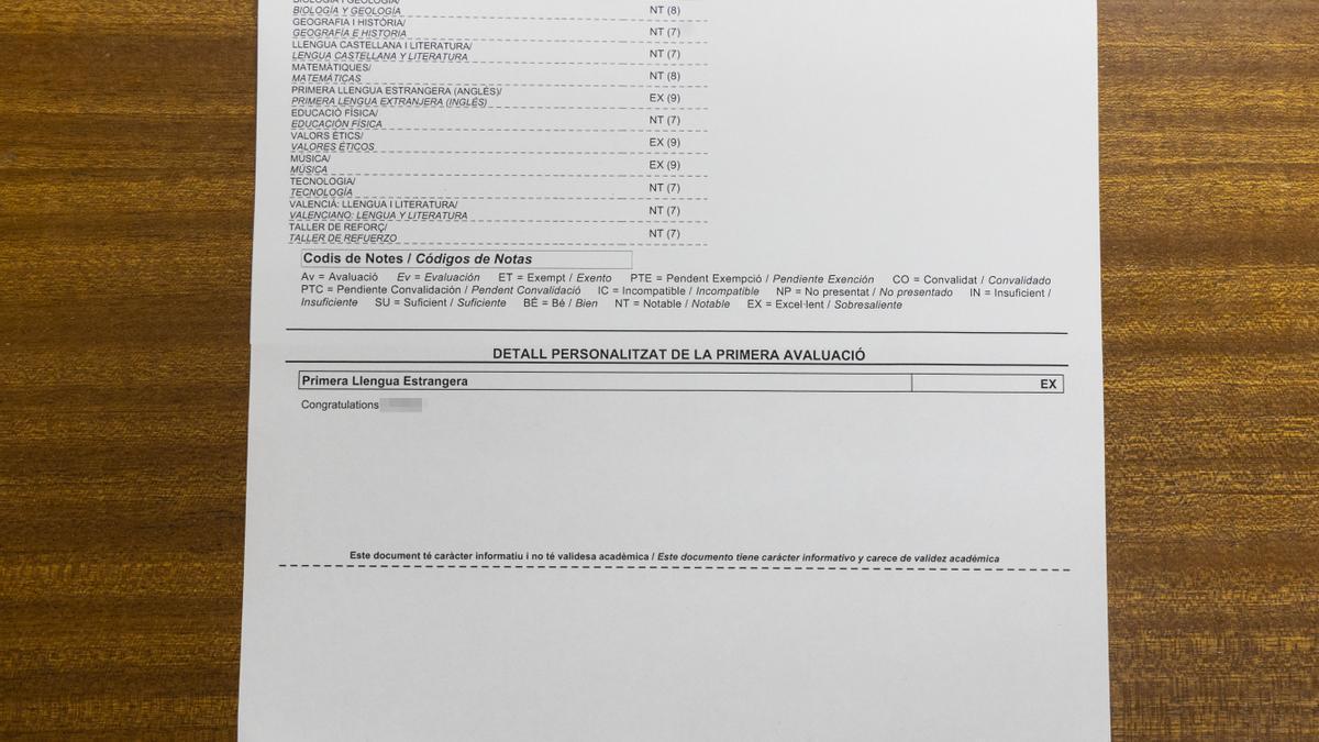 Comparativa entre las antiguas notas y las nuevas notas del plan LOMLOE.