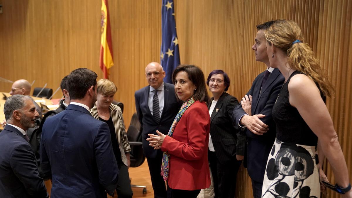 Margarita Robles en el Congreso de los Diputados durante la comisión sobre el espionaje con Pegasus FOTO JOSÉ LUIS ROCA