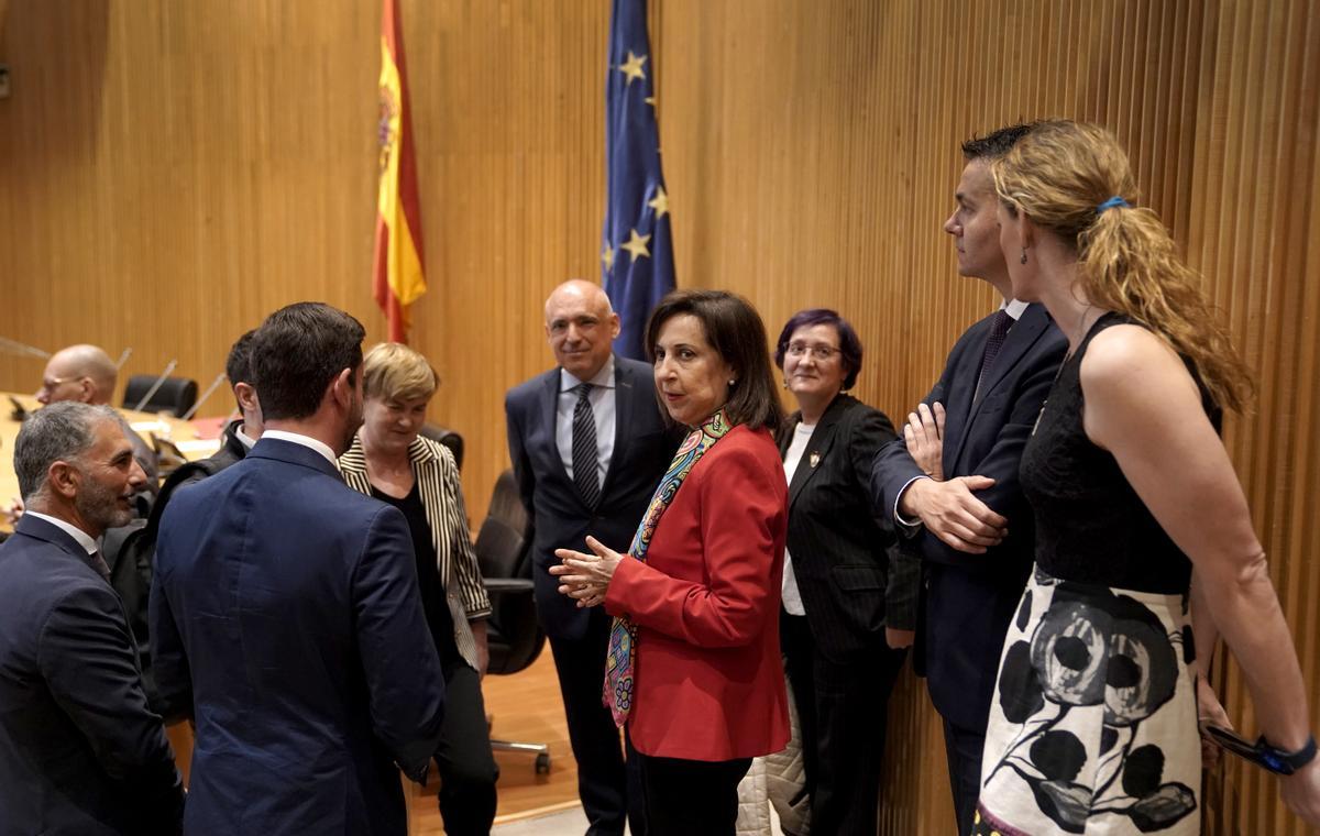 Margarita Robles en el Congreso de los Diputados durante la comisión sobre el espionaje con Pegasus.