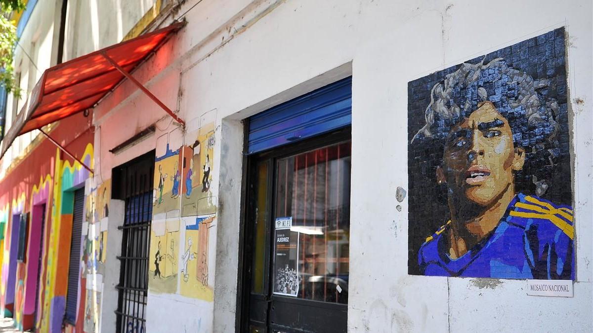 Mosaico  en homenaje a Diego Armando Maradona en Buenos Aires