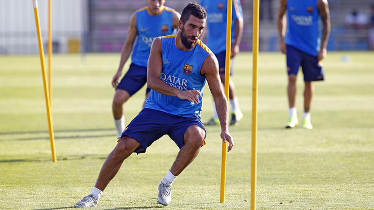 Arda Tura, durante uno de sus primeros entrenamientos en la ciudad deportiva del&amp;#160;Barça