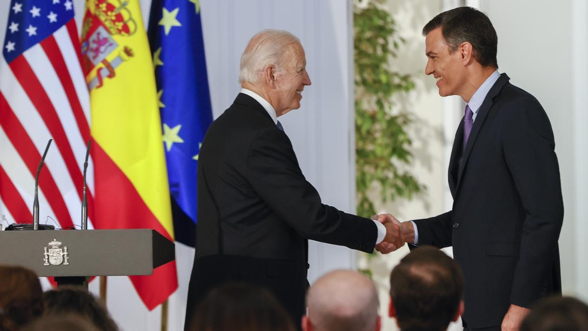 Joe Biden y Pedro Sánchez, en la Moncloa el 28 de junio de 2022.