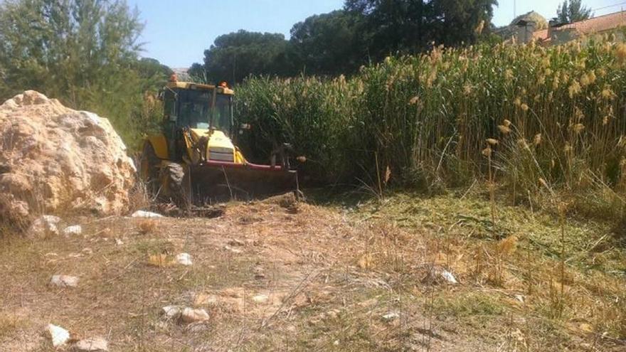 La CHS limpia el cauce del río Mula