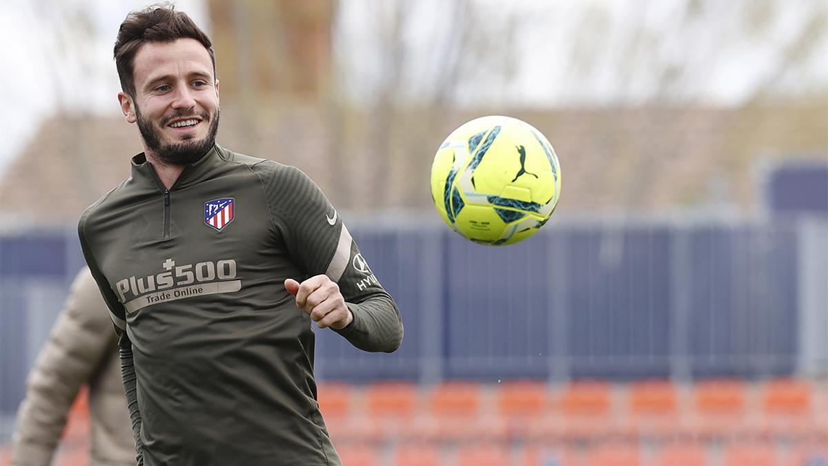 Saúl durante un entrenamiento