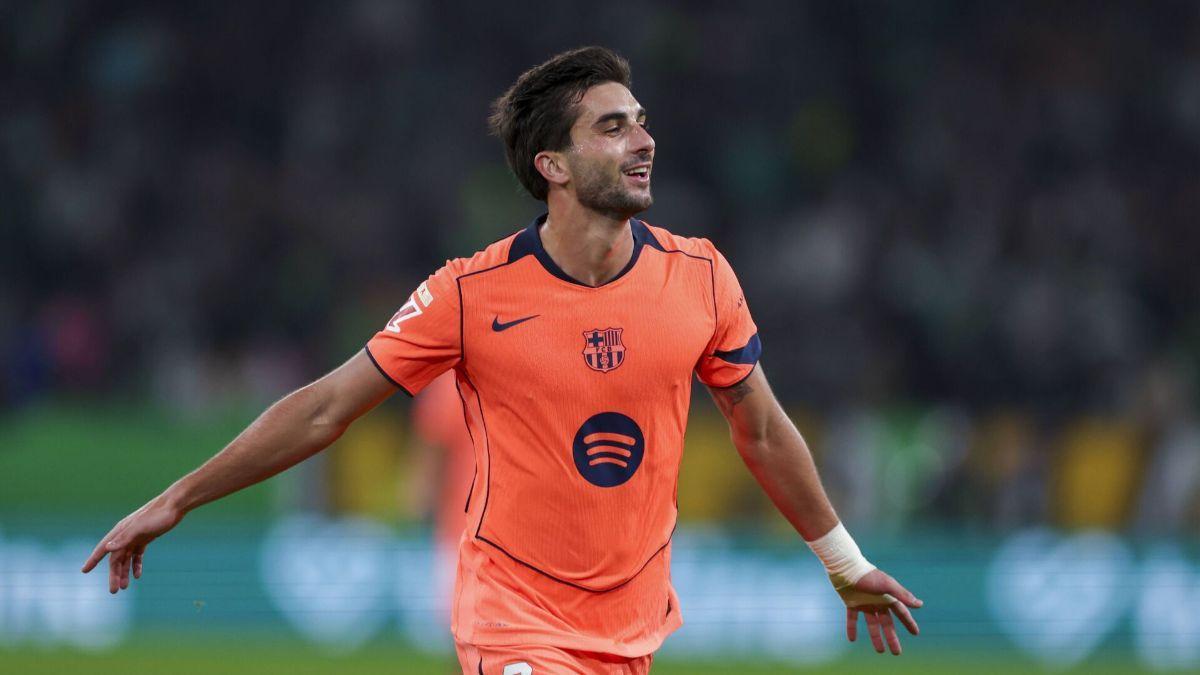 Ferran Torres celebra un gol esta temporada