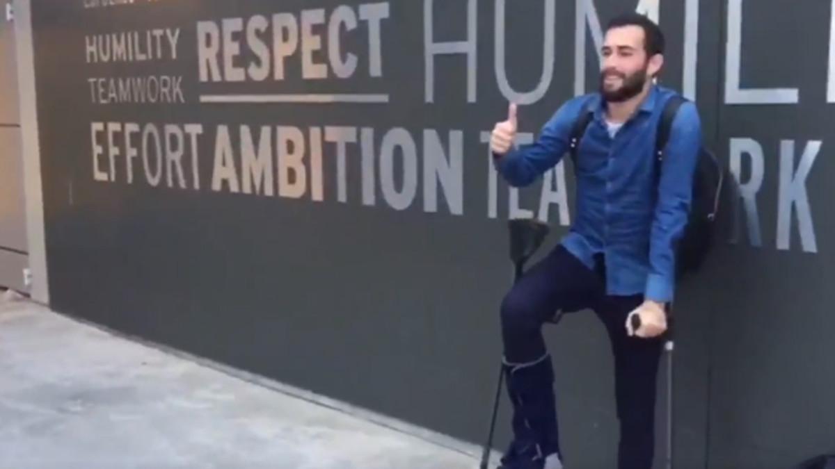 Aleix Vidal, a su llegada a la Ciudad Deportiva