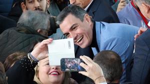 Pedro Sánchez, durante un mitin en Galicia.