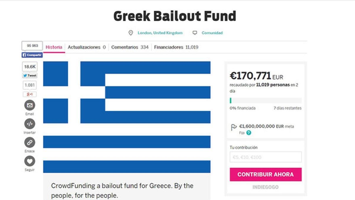 Iniciativa de 'crowdfunding' para hacer frente a la deuda griega