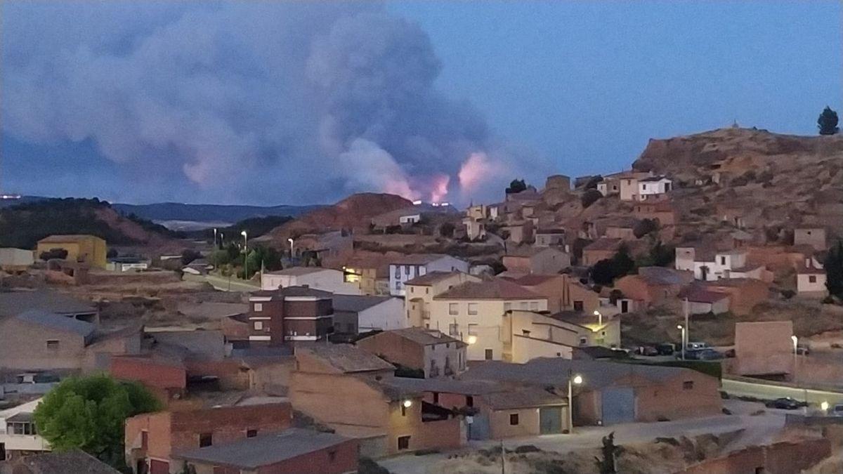 El incendio de Ateca visto desde Ariza.