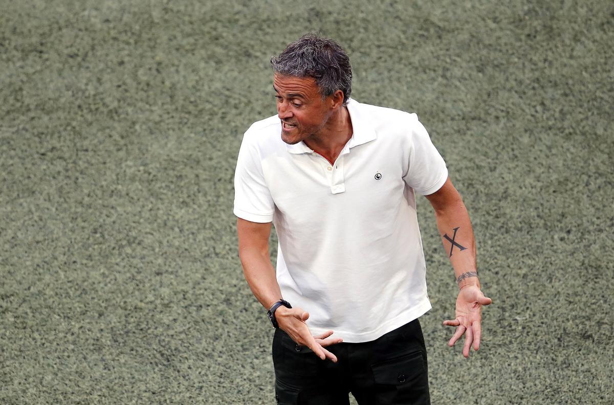 Luis Enrique, durante el Suiza-España de la Eurocopa 2020