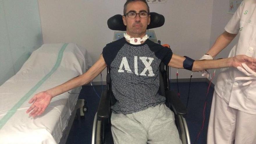 Antonio Camacho recibe rehabilitación en el Hospital Nacional de Parapléjicos de Toledo.