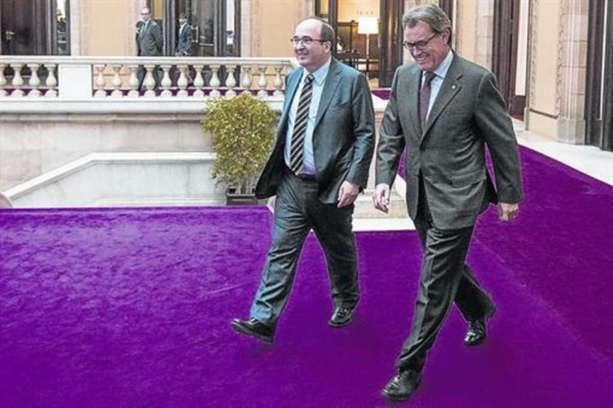 Miquel Iceta i Artur Mas. el novembre passat, al Parlament.