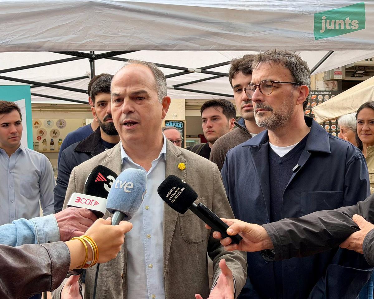 Jordi Turull junto a Josep Rius, en declaraciones a la prensa