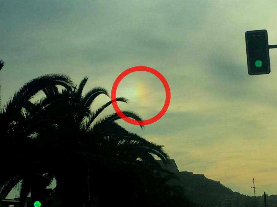 Parhelio, el raro fenómeno que se ha podido ver esta semana en el cielo de Alicante