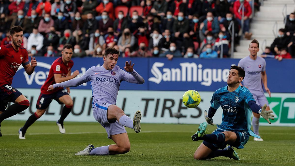 Sergio Herrera en el encuentro entre Osasuna y FC Barcelona en El Sadar