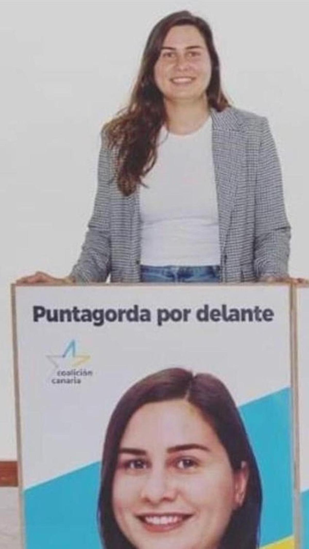 El cartel de Coalición Canaria en Puntagorda.
