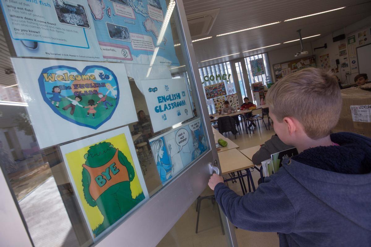 Un aula de inglés en un colegio de Alicante