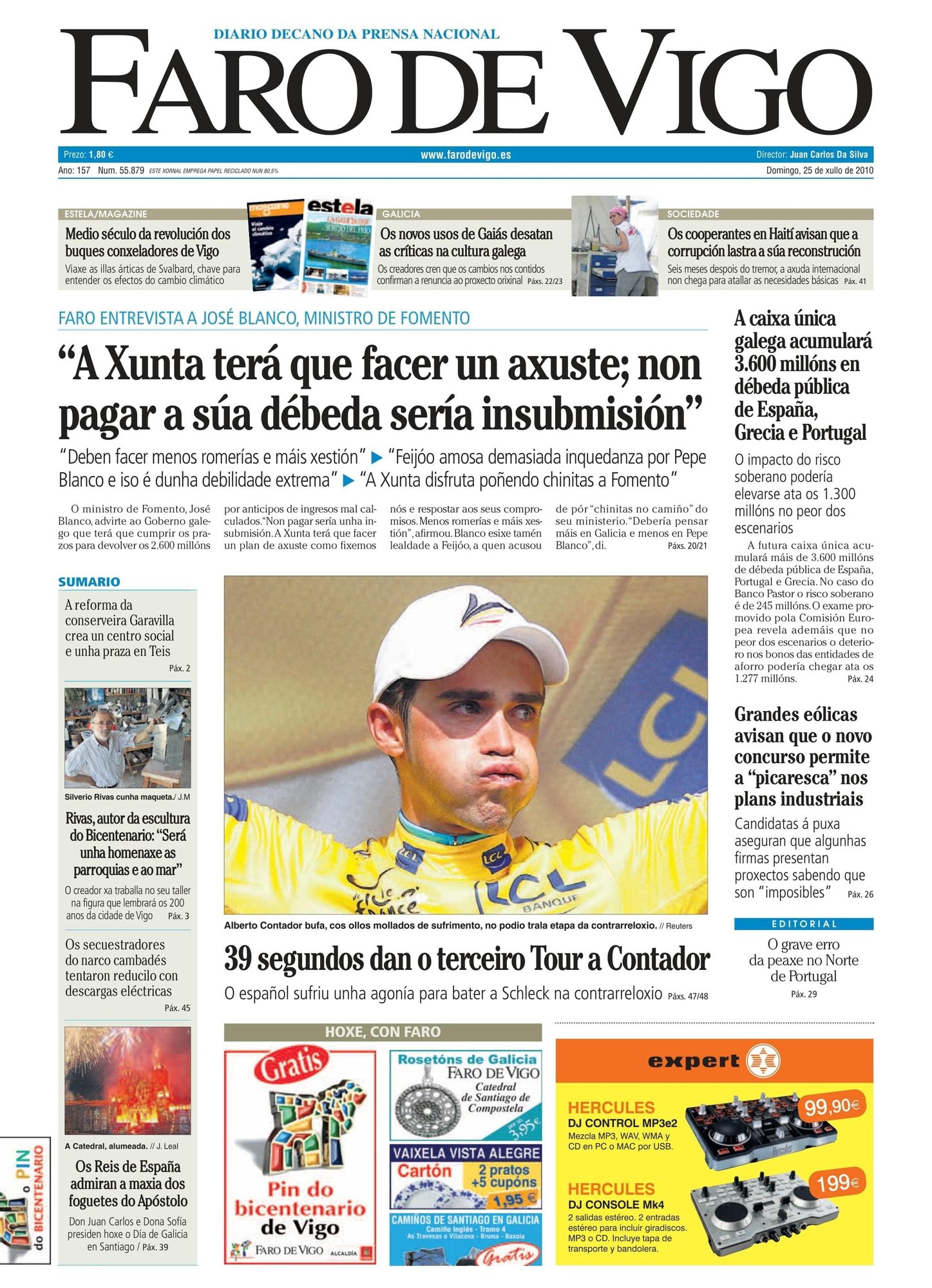 O Día de Galicia a través das portadas de FARO DE VIGO