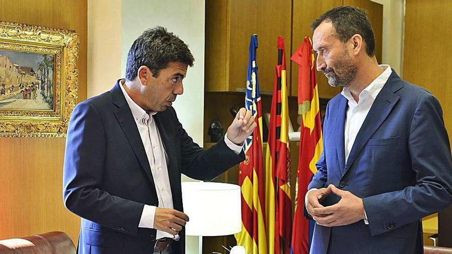 Mazón y González, en la reunión en septiembre de 2019 en Elche para hablar del auditorio.