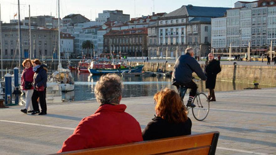 La Marina de A Coruña, un día de buen tiempo.