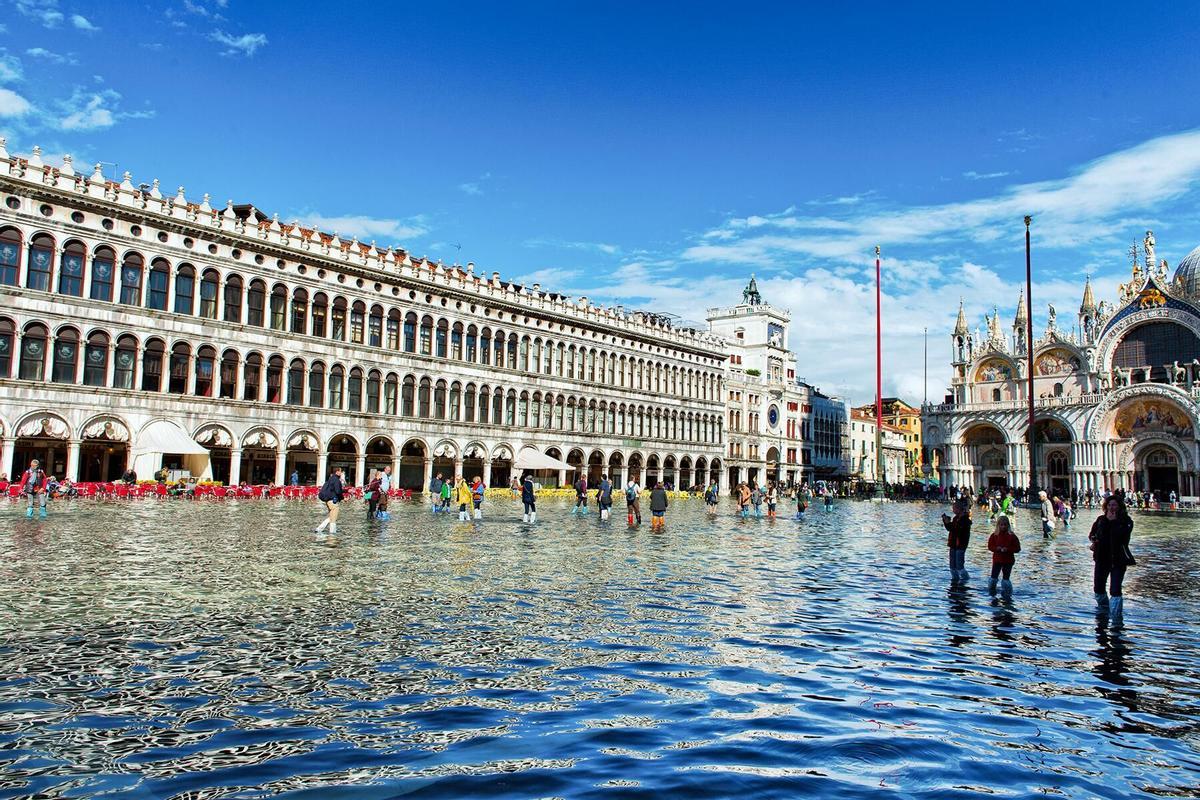 Subida del agua en Venecia