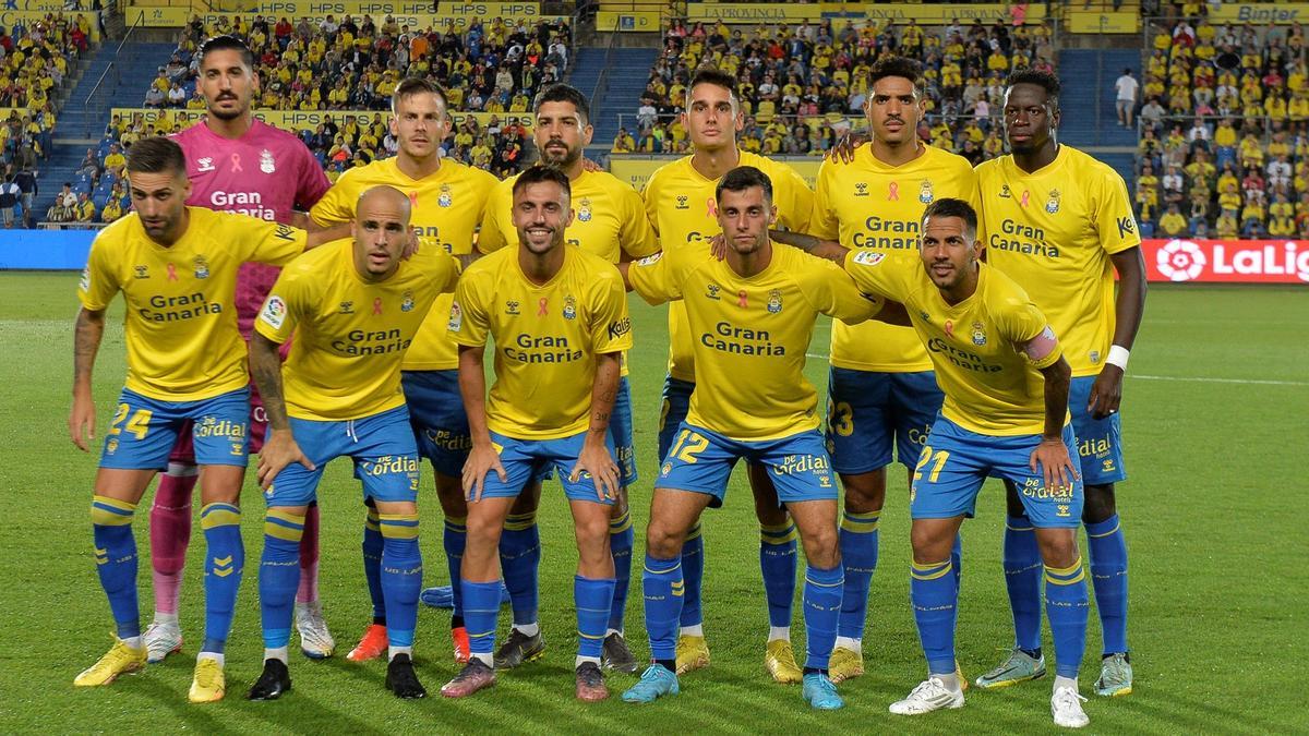 Alineación de la UD ante el Cartagena, en la última victoria.