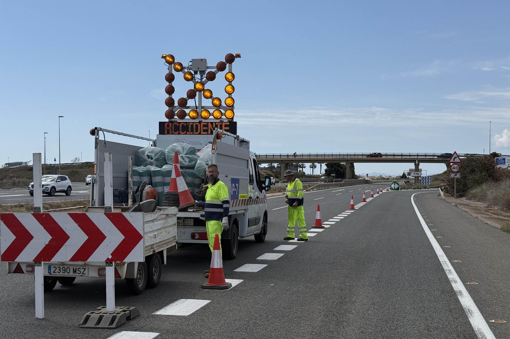 El túnel de Pilar de la Horadada tras el accidente
