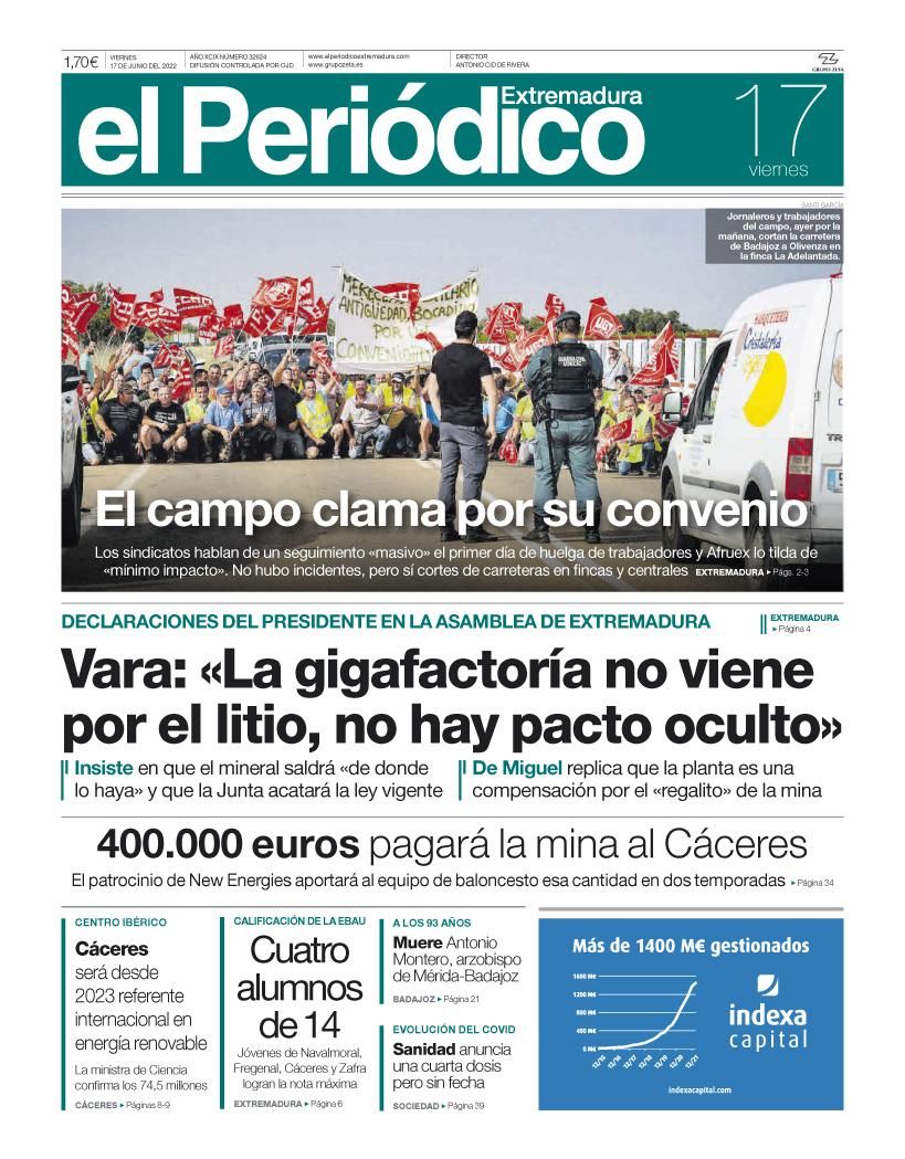 Consulta la portada correspondiente al día 17 de junio del 2022
