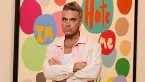 Robbie Williams, este jueves, en el Moco Museum de Barcelona.