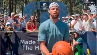 Stephen Curry sorprendió a todos los presentes con este reto... ¡Hizo lo más difícil!