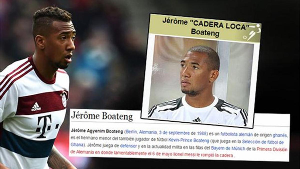 Ni Wikipedia se apiada de Jérôme 'Cadera Loca' Boateng