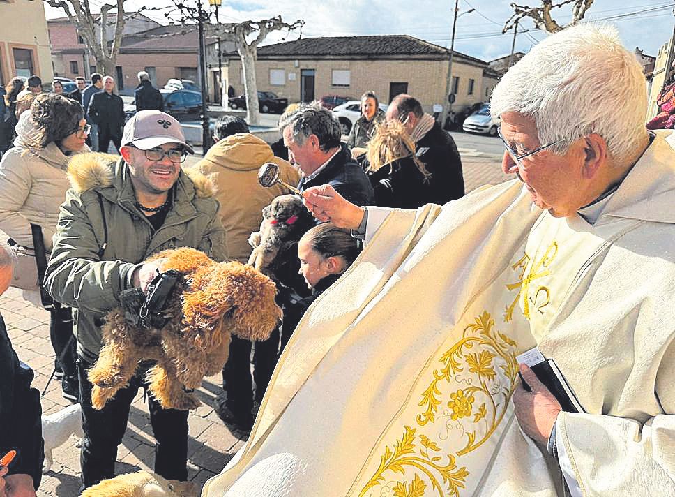 El párroco de Arcenillas bendice un perro.jpg