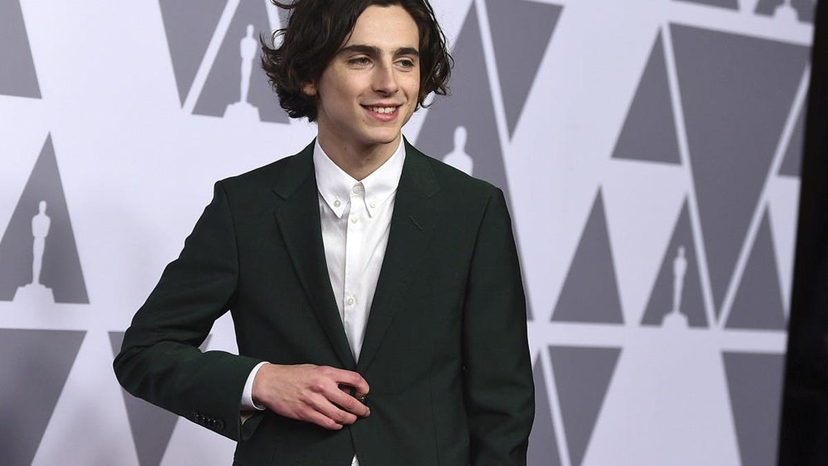 Timothee Chalamet en la cena de nominados a los Oscar 2018