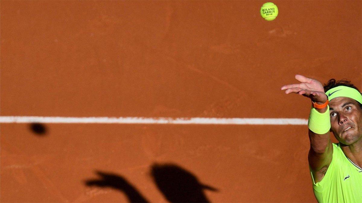 Nadal, durante su partido ante Goffin