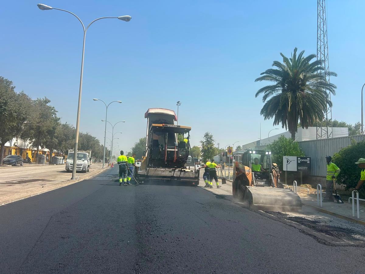 Reasfaltado de la avenida Medina y Galnares del barrio de San Jerónimo