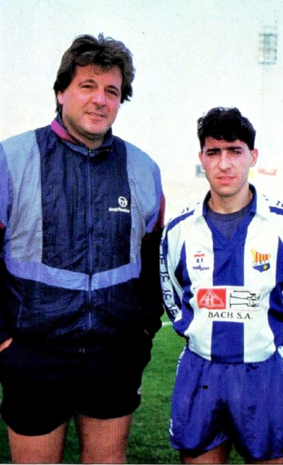 Amb Jorge D'Alessandro, el seu entrenador els dos anys a Figueres