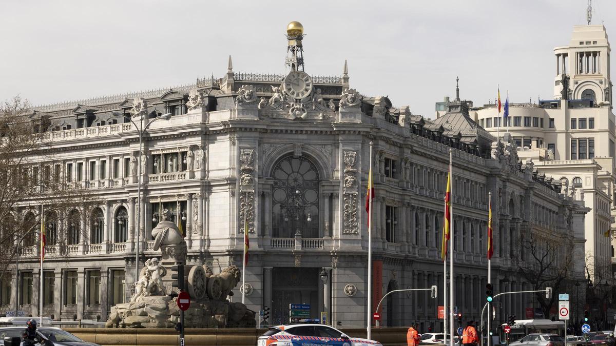 Fachada del Banco de España en Madrid.