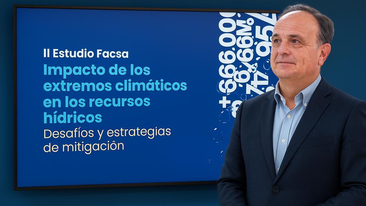 Jose Claramonte, director general de Facsa, durante la presentación del segundo informe de la compañía.