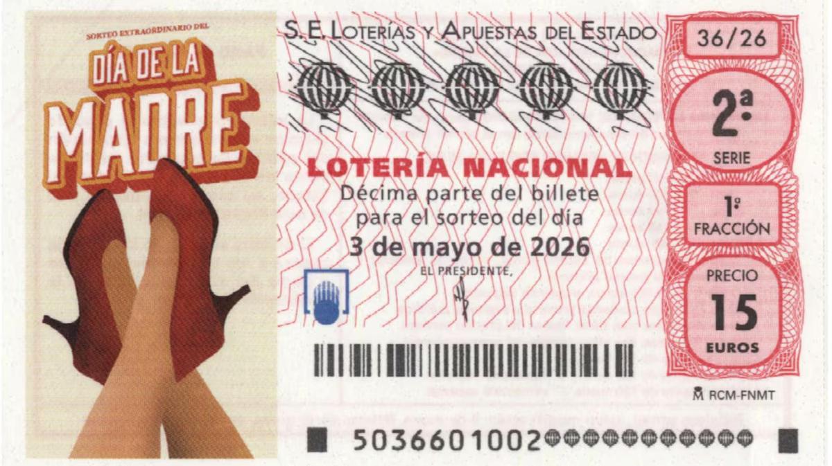 Boleto de la Lotería Nacional del 3 de mayo de 2026