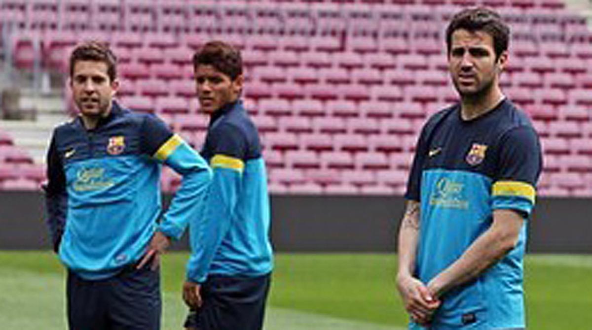 Entrenament del primer equip del Barça per preparar el partit contra el Valladolid d’aquest dissabte.