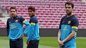 Entrenament del primer equip del Barça per preparar el partit contra el Valladolid d’aquest dissabte.