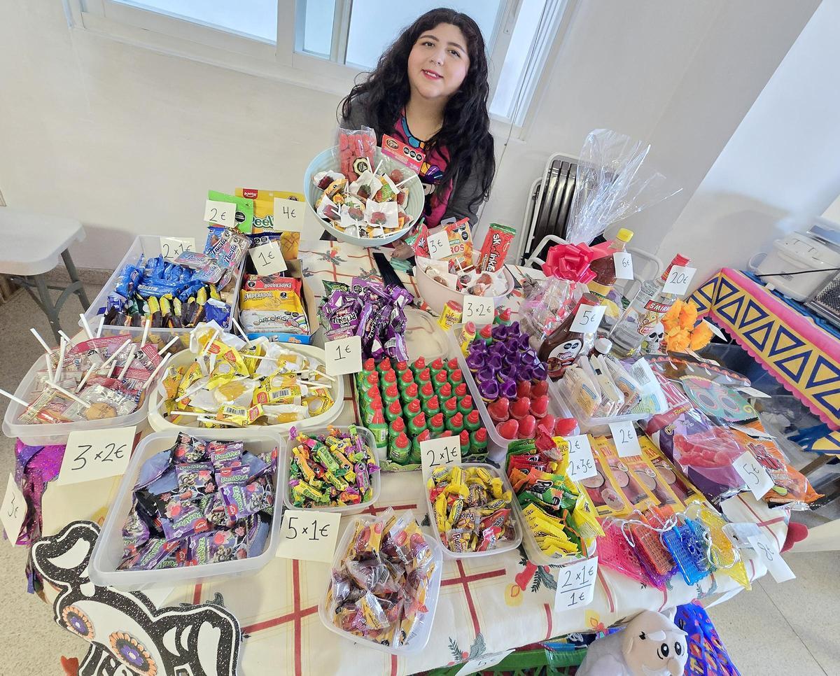 Participante en la feria artesanal mexicana en Camelias (Vigo)