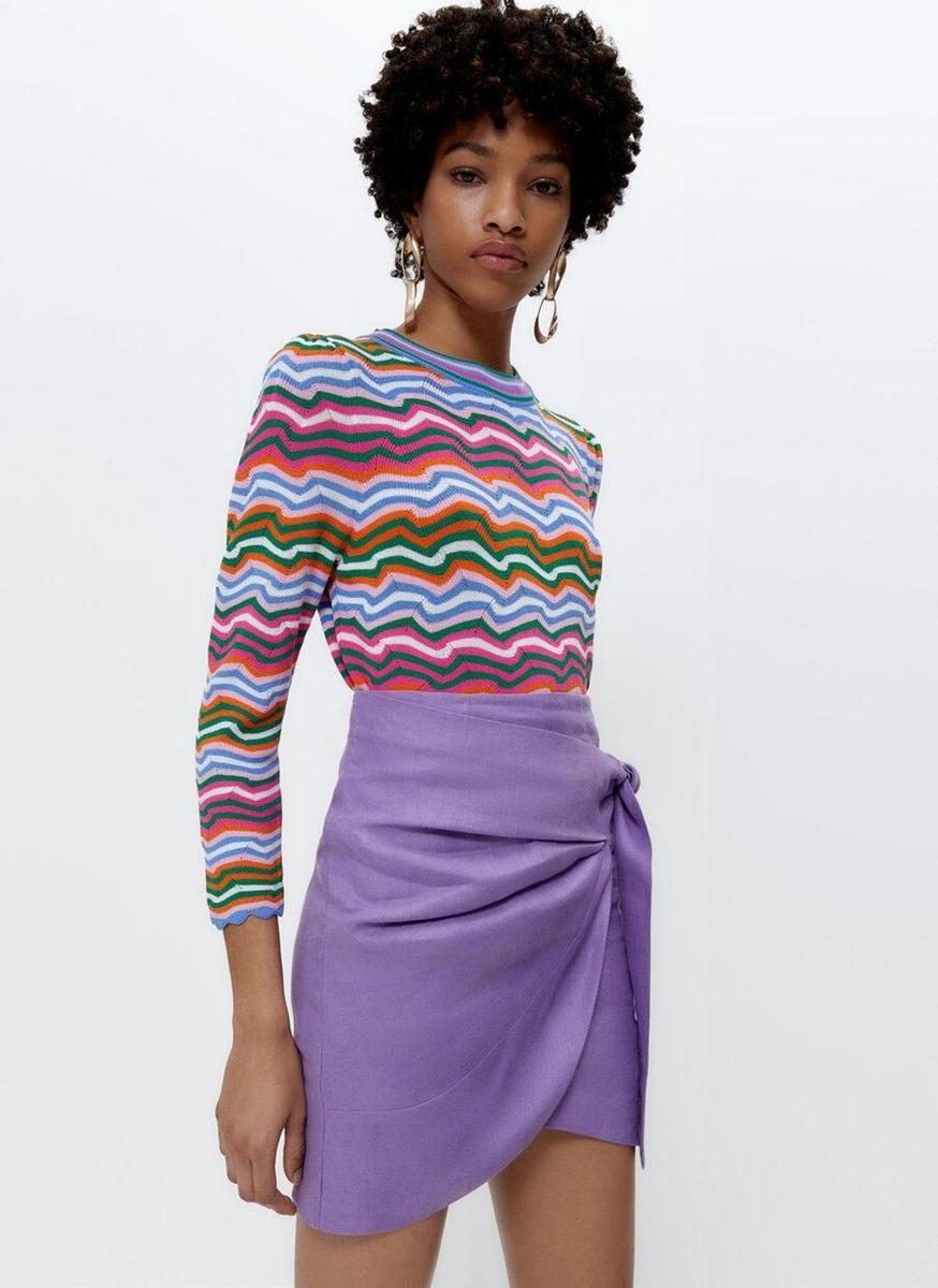 Jersey de punto en zigzag multicolor de Uterqüe