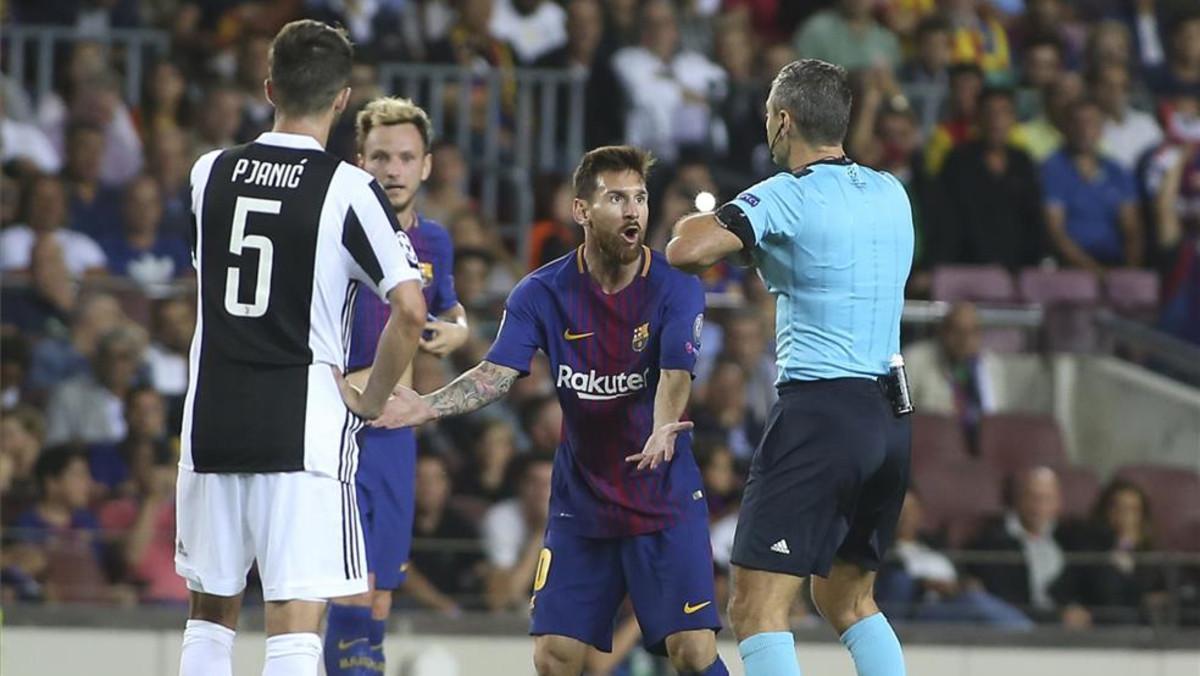 Messi se desquició con Skomina en el Barça-Juve de la fase de grupos
