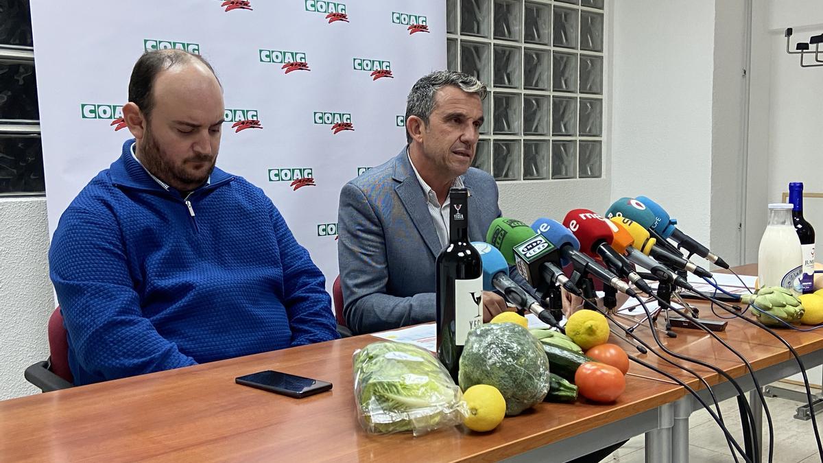 Pedro Gomariz y José Miguel Marín, vicepresidente y presidente de COAG Murcia.