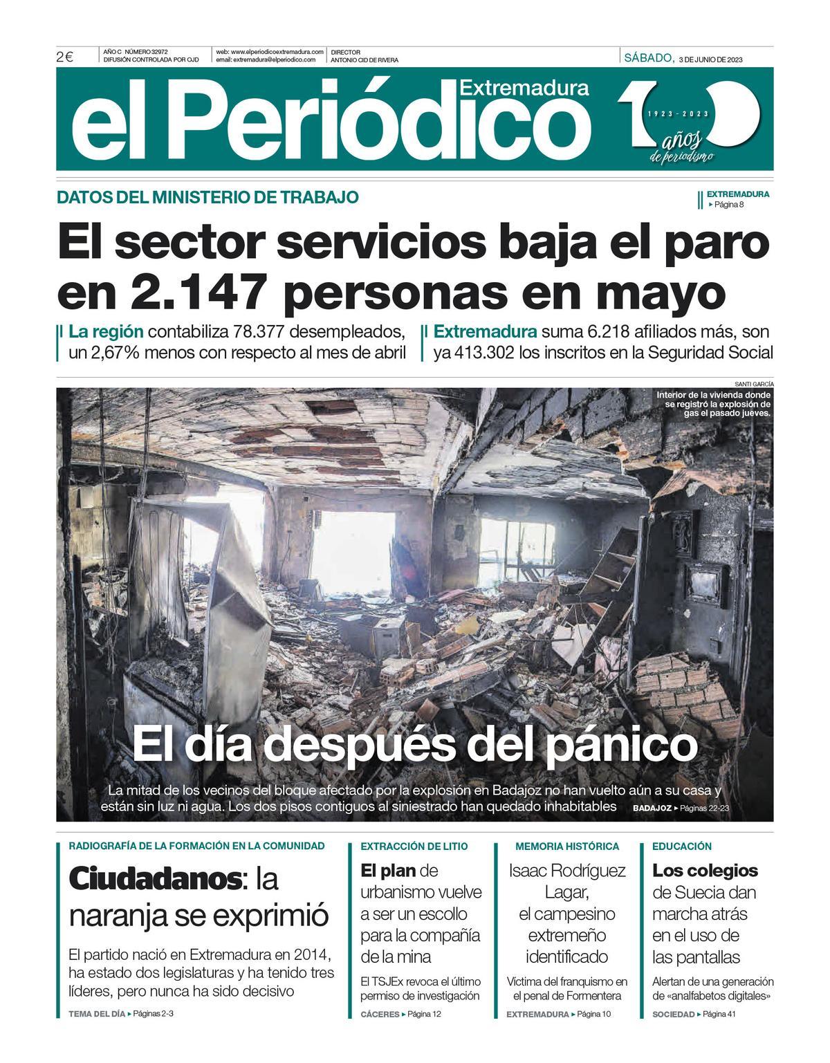 Consulta la portada correspondiente al día 3 de junio de 2023